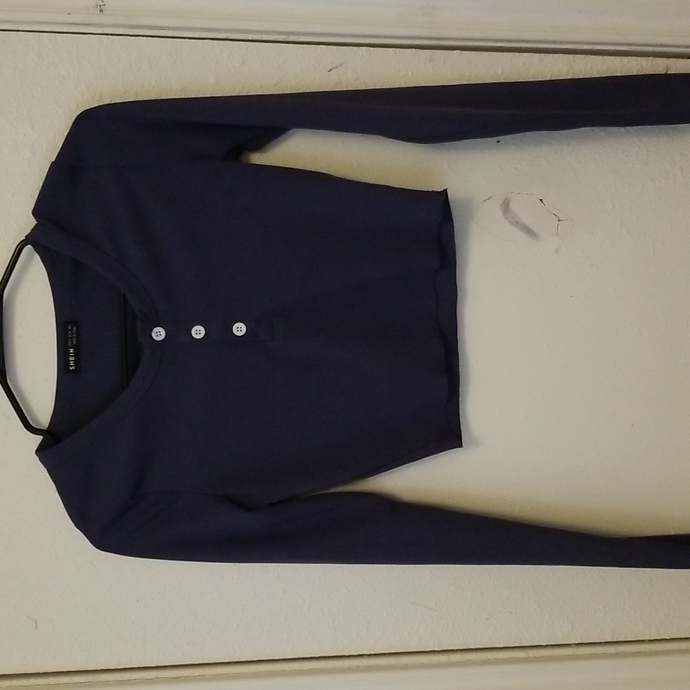 Purple long sleeve crop top